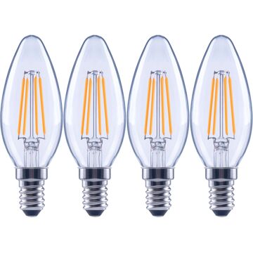 Sencys Ledfilamentlamp Kaars C35c - D3,5cm - Warm Wit - E14 - 3,4w - 4 Stuks