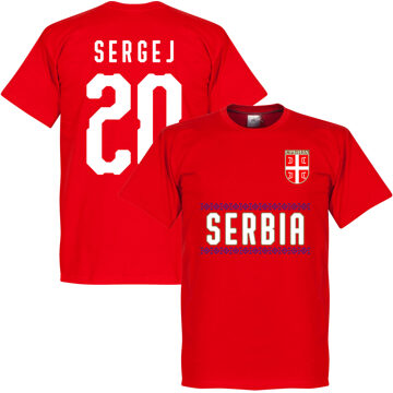 Servië Sergej 20 Team T-Shirt - Rood - XS