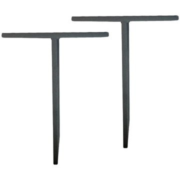 Set zwarte massieve T meubelpoten 28 cm