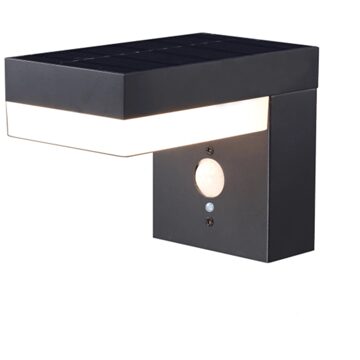 Shada Solar Wandlamp Buiten 'Oslo' - Warm Wit Licht - Met Bewegingssensor - Wandlamp Op Zonne-energie