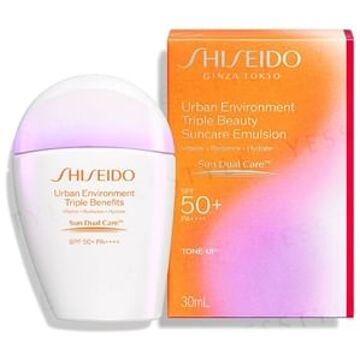 SHISEIDO Urban Environment Triple Beauty Suncare Emulsion Tone-Up SPF 50+ PA++++ 30ml