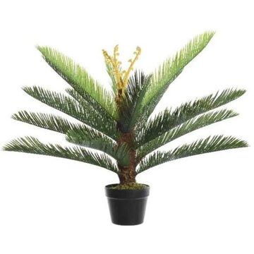 Shoppartners Groene boomvaren kunstplant 75 cm in zwarte plastic pot