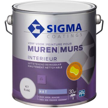 Sigma Interieur Muurverf - Mat - Wit - 2,5l