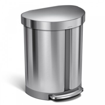 Simplehuman Prullenbak Liner Pocket Half Rond Recycler 55 liter Zilver