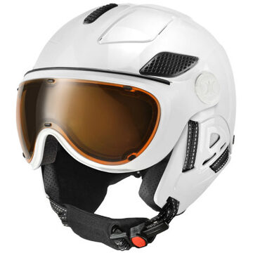 Skihelm Slokker raider pro - wit - meekleurend & polariserend vizier (☁/☀/❄)