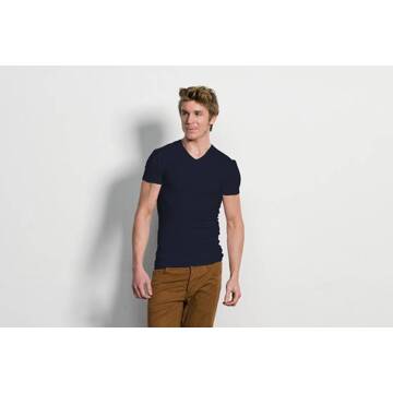 Slater 6610 - 2-pack Heren T-shirt V-Hals Navy Stretch - L