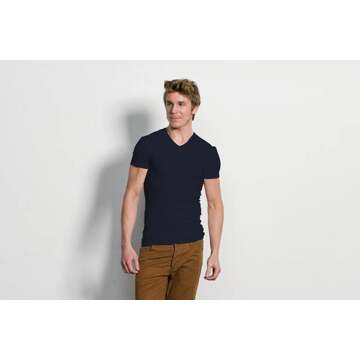 Slater 6610 - 2-pack Heren T-shirt V-Hals Navy Stretch - XL