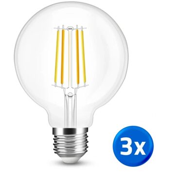 Slimme filament zigbee led lamp - dual white 7w e27 fitting - g95 model - voordeelset 3 stuks