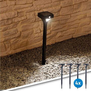 SLK 4x Solar LED priklamp Move II padverlichting met bewegingssensor