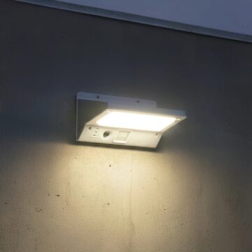 SLK Solar wandlamp Stuttgart met 21 leds en bewegingsmelder RVS op zonne-energie