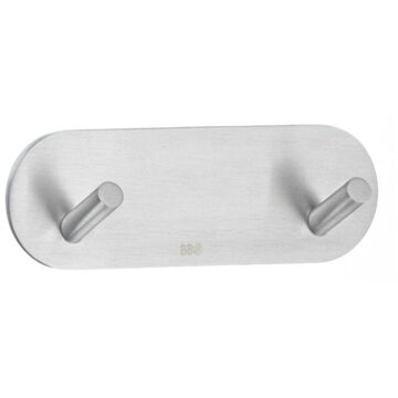 Smedbo Dubbele Haak Smedbo Xtra Design Mini Geborsteld RVS Smedbo