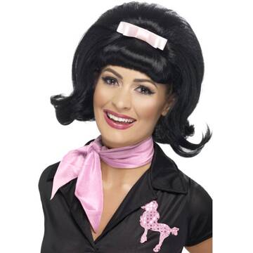 Smiffys  50's Flicked Beehive Wig - Black (43226)