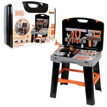 Smoby Black+Decker werkbank in koffer Zwart,Oranje