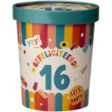 Snoepbeker Ø12x14cm - 16 jaar Multikleur