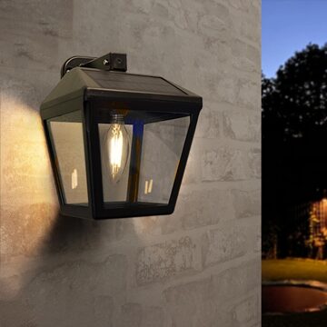 Solar LED wandlamp Noah op zonne energie met LED filament lamp