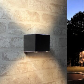 Solar LED wandlamp up downlight Emme - rechte afwerking