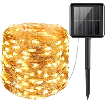 Solar lichtsnoer Twinkle met warm witte leds 30 meter