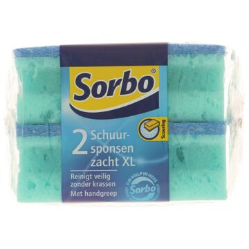 Sorbo Schuurspons krasvrij XL set a 2st Blauw