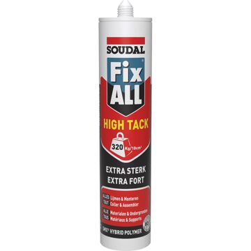 Soudal lijm 'Fix All High 'Tack' alu zwart 290 ml