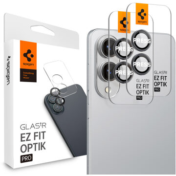 Spigen Glas.tR EZFit Optik Lens Protector 2 pack voor de Samsung Galaxy S25 Edge Transparant