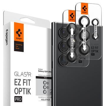 Spigen GLAStR Camera Protector Glas 2 Pack voor de Samsung Galaxy S24 Ultra - Black Zwart