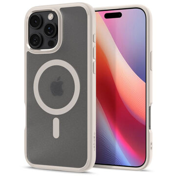 Spigen Ultra Hybrid Backcover MagSafe voor de Apple iPhone 16 Pro - Frost Natural Titanium Transparant