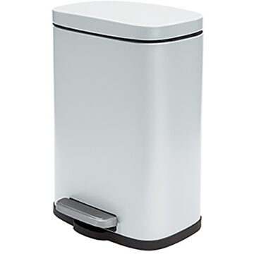 Spirella Pedaalemmer Venice - wit - 5L - metaal - 21x30cm - soft-close - Pedaalemmers