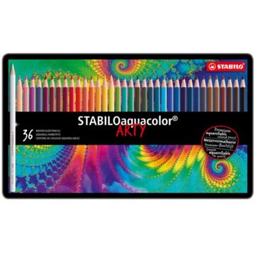 STABILO Kleurpotloden STABILO aquacolor 1636 blik a 36 kleuren Wit