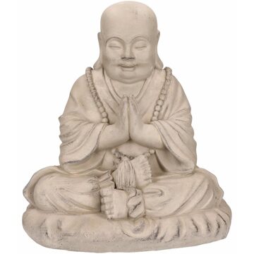 Stone-lite Boeddha beeldje mediterend 35 cm - Beeldjes Multikleur