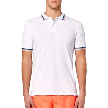 Sundek Poloshirt - Maat L  - Mannen - wit/donkerblauw/blauw/roze