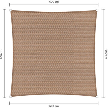 Sunfighter schaduwdoek vierkant zand 6x6m.