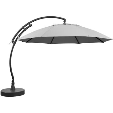 Sungarden Zweefparasol Met Voet Easy Sun Xl Lichtgrijs Ø375cm