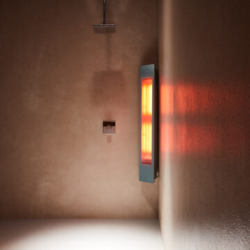 Sunshower Pure Solo Organic Grey Infrarood Opbouwapparaat 20x124x18 cm Aluminium Antraciet Sunshower