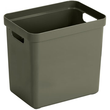 SunWare Donkergroene opbergboxen/opbergmanden 25 liter kunststof - Opbergbox