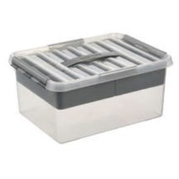 SunWare Q-line multibox 15 liter + inzetbakje met vakverdeling Transparant