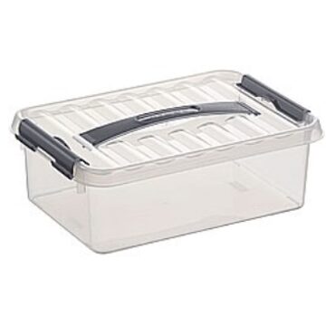 SunWare Q-Line Opbergbox - 4L - Kunststof - Transparant/Metallic
