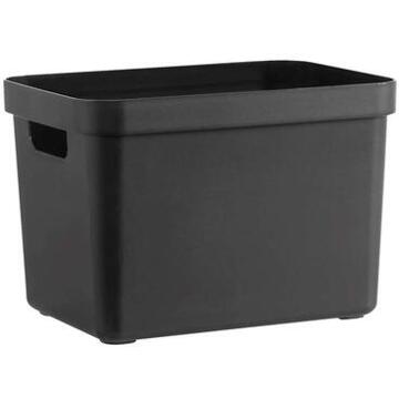 SunWare Zwarte opbergboxen/opbergmanden 18 liter kunststof - Opbergbox