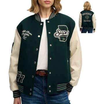 Superdry Patched Varsity Bomber Jacket Dames - 16