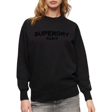 Superdry Sport Luxe Loose Crew Sweater Dames zwart - 38