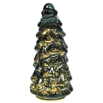 Svenska Living Beeld everlands kunstkerstboom glas LED groen 20cm