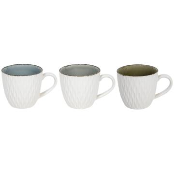 Svenska Living Koffiemok embossed wit/crackle 350ml 6st