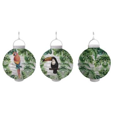 Svenska Living Lampion LED met print Ø20cm op batterij groen