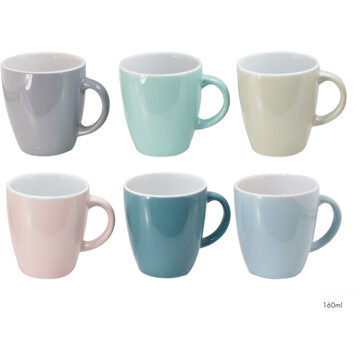 Svenska Living Senseo mokje 160ml 6 kleuren uni 6 stuks wit