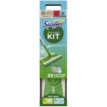 Swiffer Dry + Wet Starterkit Bezem + Doekjes 8+3st