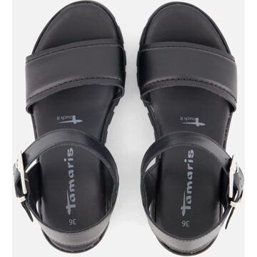 Tamaris Sandalen met hak zwart Leer - 36,37,38,39,40,41,42