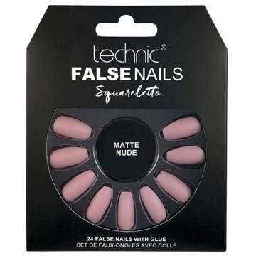 Technic Kunstnagels Technic False Nails Squareletto Matte Nude 24 st