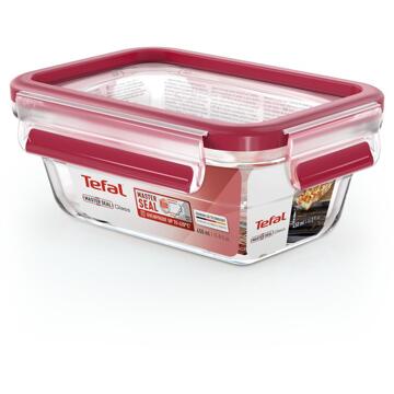 Tefal Masterseal Glazen vershouddoos rechthoekig 0.45l Rood