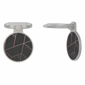 Telefoon houder ring zilver - Marble | Marmer grid | Telefoonhouder / Telefoon standaard | Universeel | Casimoda