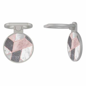 Telefoon houder ring zilver - Stone grid marmer | Telefoonhouder / Telefoon standaard | Universeel | Casimoda