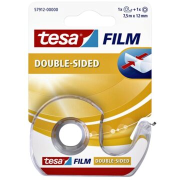 tesa Dubbelzijdige plakband tesa film 12mmx7.5m met dispenser Transparant